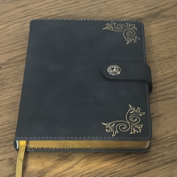CUSTOM ENGRAVED JOURNAL VEGAN LEATHER SLATE MONOCHROME - Picture 1 of 10